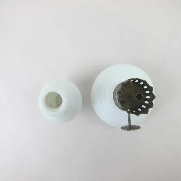 Antique Miniature Oil Lamp White Milk Glass Chimney & Beehive Base 4.5 Tall
